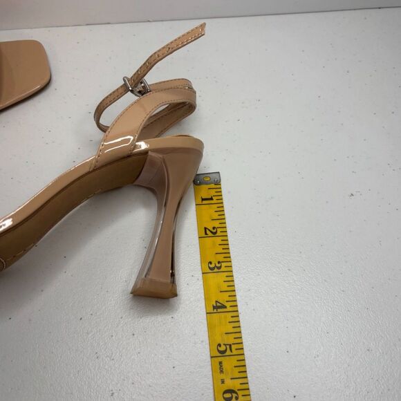 Vince Camuto Penelopy Patent Leather Slingback Tan Platform High Heel Open Toe - Picture 9 of 9